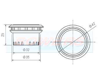 Flush Fit LED Button Marker light + Amber Strobe BOW998918. Schematic