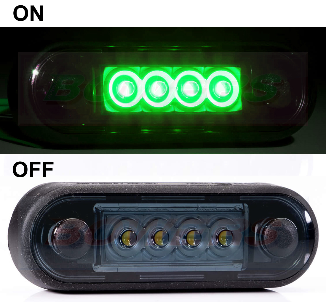 Smoked/Dark Easy Fit Slim Green LED Marker Light Ideal For Truck & Van ...
