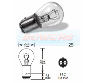 Ring Bulb 12v 21/5w Ba15d S25 R381