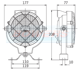 Sim 4207 Round Switched Halogen Work Light Schematic