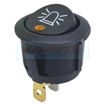 12v LED Illuminated Round Rocker Switch With Beacon Symbol