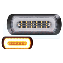 Dual Function LED R65 Amber Strobe Warning Light + Halo Amber Side Marker Light