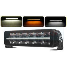 12" Inch Dual Row LED Light Bar With White or Amber DRL Position Side Light