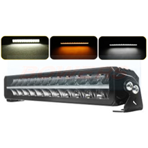 22" Inch Dual Row LED Light Bar With White or Amber DRL Position Side Light