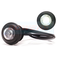 WAS W80 Round White/Clear LED Button Marker Light