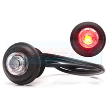 WAS W80 Round Red/Clear LED Button Marker Light